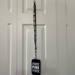 VS PINK Black ID Holder Lanyard